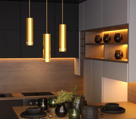 Подвесной светильник DLR023 12W 4200K золото матовый