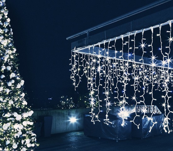 Уличная гирлянда 100-101 белый с эффектом мерцания 3*0,6м IP65