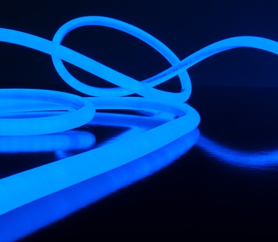 Гибкий неон LS003 220V 9.6W 144Led 2835 IP67 16mm круглый синий, 50 м