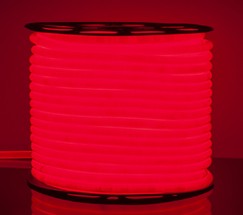 Гибкий неон LS003 220V 9.6W 144Led 2835 IP67 16mm круглый красный, 50 м