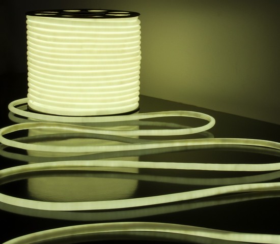 Гибкий неон LS003 220V 9.6W 144Led 2835 IP67 16mm 6500K круглый холодный белый, 50 м