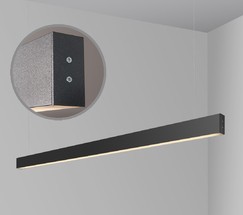 Линейный светодиодный подвесной двусторонний светильник 128см 50W 6500K черная шагрень (101-200-40-128)