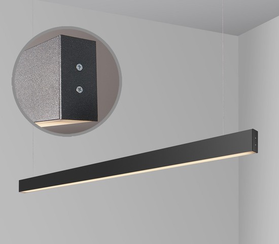 Линейный светодиодный подвесной двусторонний светильник 103см 40W 4200K черная шагрень (101-200-40-103)