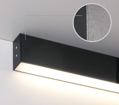 Линейный светодиодный накладной односторонний светильник 128см 25W 6500K черная шагрень (101-100-30-128)