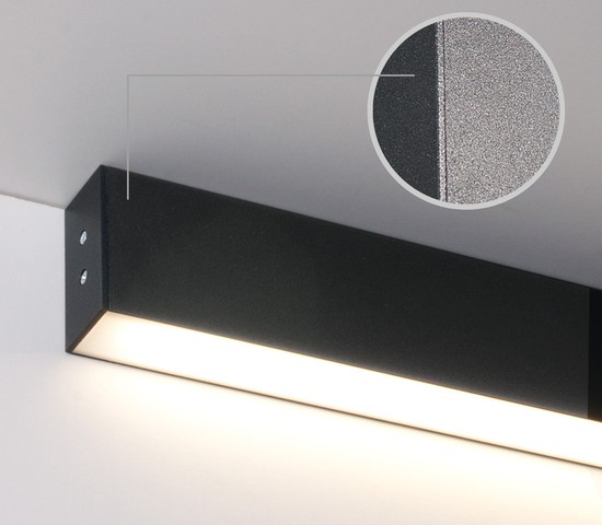 Линейный светодиодный накладной односторонний светильник 103см 20W 6500K черная шагрень (101-100-30-103)