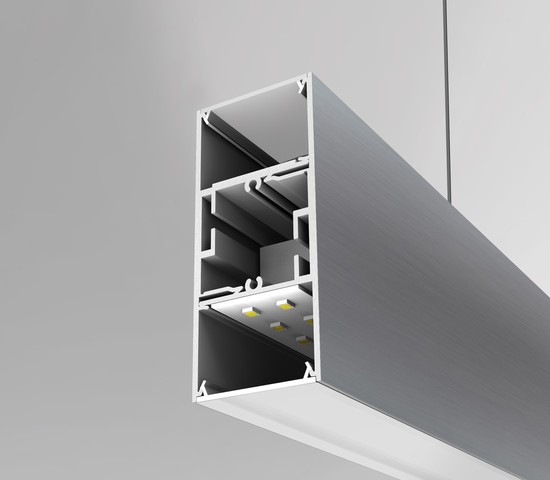 Линейный светодиодный подвесной односторонний светильник 103см 20W 4200K матовое серебро (101-200-30-103)