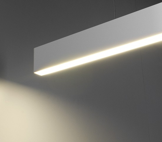 Линейный светодиодный подвесной односторонний светильник 103см 20W 4200K матовое серебро (101-200-30-103)