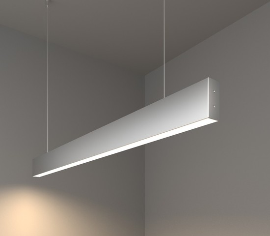 Линейный светодиодный подвесной односторонний светильник 103см 20W 4200K матовое серебро (101-200-30-103)
