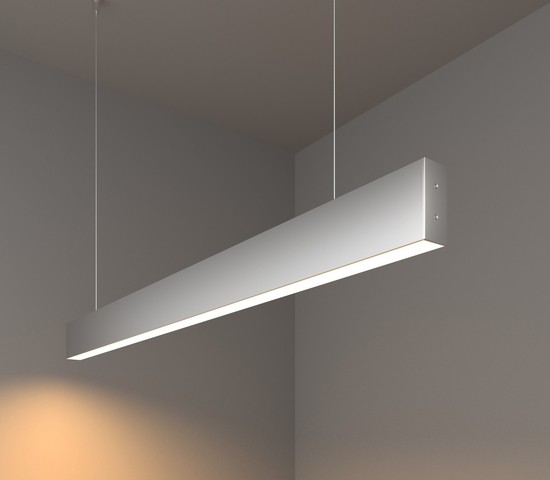 Линейный светодиодный подвесной односторонний светильник 103см 20W 3000K матовое серебро (101-200-30-103)