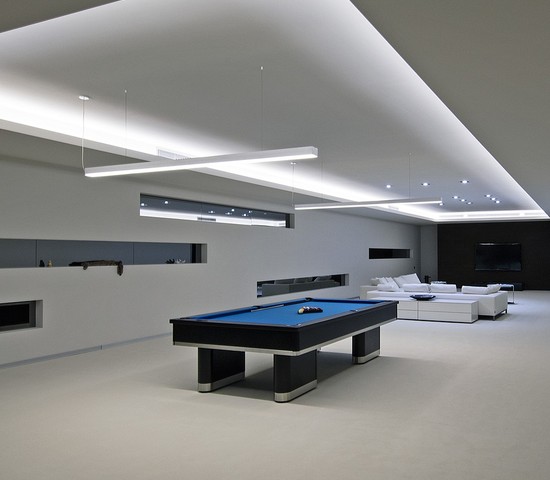 Линейный светодиодный подвесной двусторонний светильник 103см 40W 6500K матовое серебро (101-200-40-103)