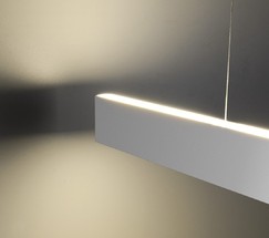 Линейный светодиодный подвесной двусторонний светильник 103см 40W 6500K матовое серебро (101-200-40-103)