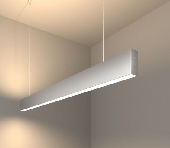 Линейный светодиодный подвесной двусторонний светильник 103см 40W 4200K матовое серебро (101-200-40-103)