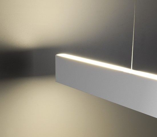 Линейный светодиодный подвесной двусторонний светильник 103см 40W 3000K матовое серебро (101-200-40-103)