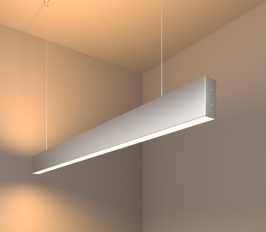 Линейный светодиодный подвесной двусторонний светильник 103см 40W 3000K матовое серебро (101-200-40-103)