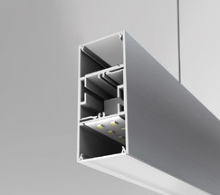 Линейный светодиодный подвесной односторонний светильник 128см 25W 4200K матовое серебро (101-200-30-128)