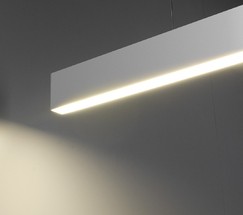 Линейный светодиодный подвесной односторонний светильник 128см 25W 4200K матовое серебро (101-200-30-128)