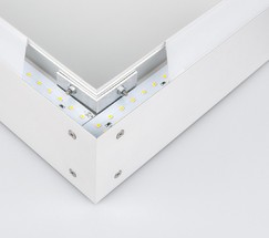 Линейный светодиодный накладной односторонний светильник 128см 25W 6500K матовое серебро (101-100-30-128)