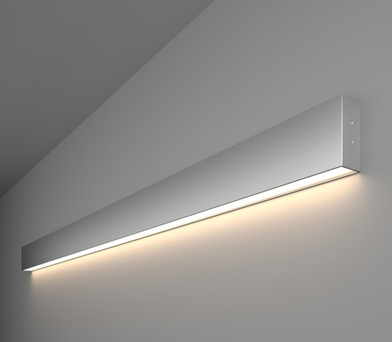 Линейный светодиодный накладной односторонний светильник 128см 25W 4200K матовое серебро (101-100-30-128)