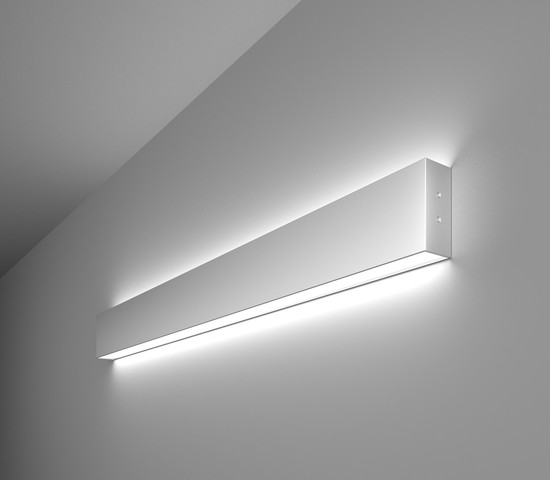 Линейный светодиодный накладной двусторонний светильник 78см 30W 6500K матовое серебро (101-100-40-78)