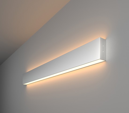 Линейный светодиодный накладной двусторонний светильник 78см 30W 3000K матовое серебро (101-100-40-78)