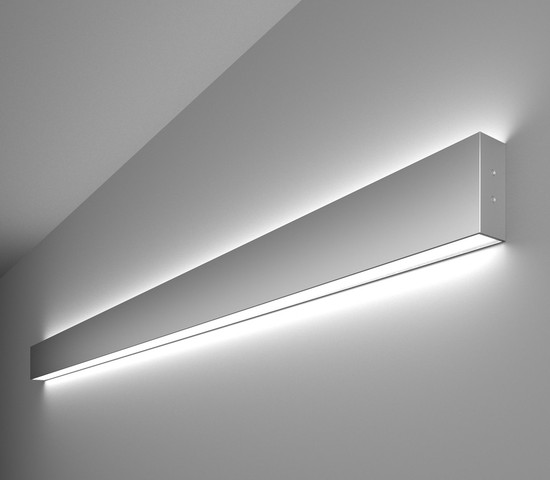 Линейный светодиодный накладной двусторонний светильник 128см 50W 6500K матовое серебро (101-100-40-128)