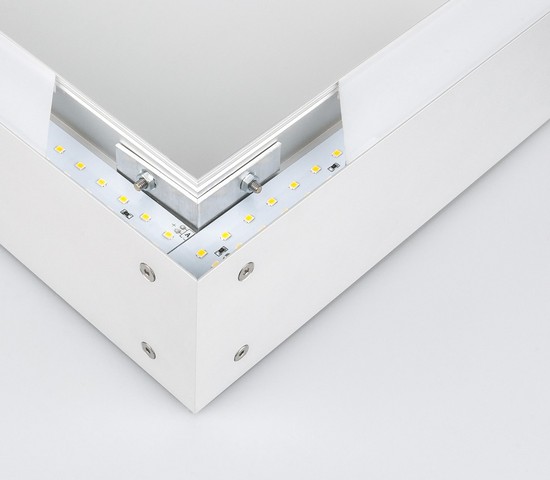 Линейный светодиодный накладной двусторонний светильник 128см 50W 4200K матовое серебро (101-100-40-128)