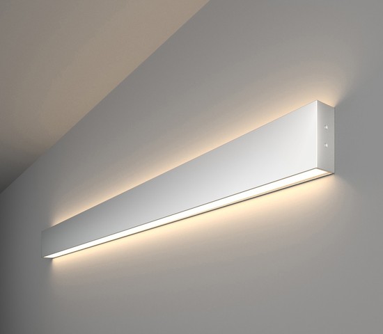 Линейный светодиодный накладной двусторонний светильник 103см 40W 4200K матовое серебро (101-100-40-103)