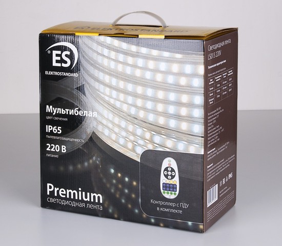 Лента светодиодная Premium 220V 14W 96Led 2835 IP65, 50 м, 2700K/4000K/6500K мультибелая, с контроллером с ПДУ (LS013 220V)