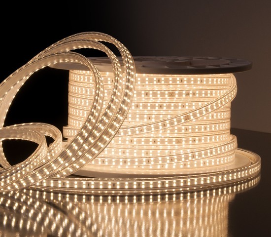 Лента светодиодная Premium 220V 18W 180Led 2835 IP65 4200К дневной белый, 50 м, двухрядная (LS011 220V)