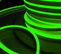 Гибкий неон LS001 220V 9.6W 120Led 2835 IP67 односторонний зеленый, 50 м