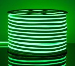 Гибкий неон LS001 220V 9.6W 120Led 2835 IP67 односторонний зеленый, 50 м