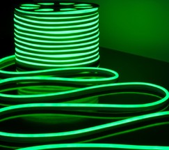 Гибкий неон LS001 220V 9.6W 120Led 2835 IP67 односторонний зеленый, 50 м