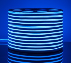 Гибкий неон LS001 220V 9.6W 120Led 2835 IP67 односторонний синий, 50 м