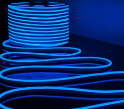 Гибкий неон LS001 220V 9.6W 120Led 2835 IP67 односторонний синий, 50 м