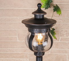 Универсальный уличный светильник Barrel F черное золото (GL 1025F)