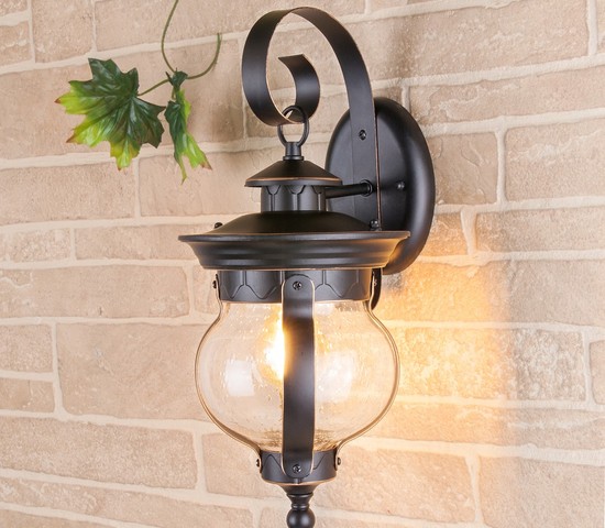 Универсальный уличный светильник Barrel D черное золото (GL 1025D)