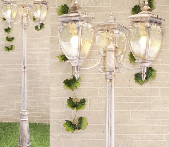 Универсальный уличный светильник Andromeda F/3 (GLYF-8024F/3) белое золото