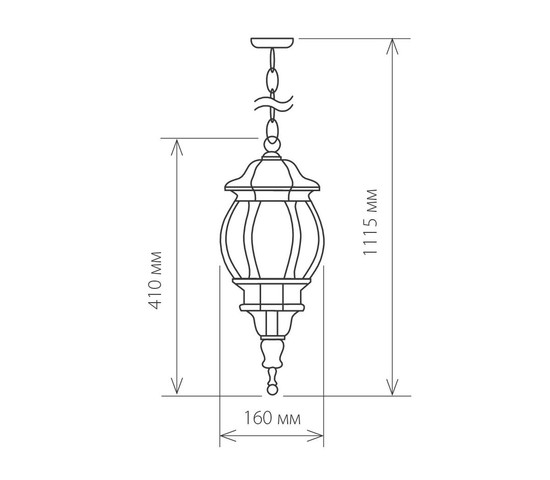 Универсальный уличный светильник 1001H черное золото / 1045 (GL 1001H)
