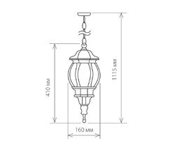 Универсальный уличный светильник 1001H черное золото / 1045 (GL 1001H)