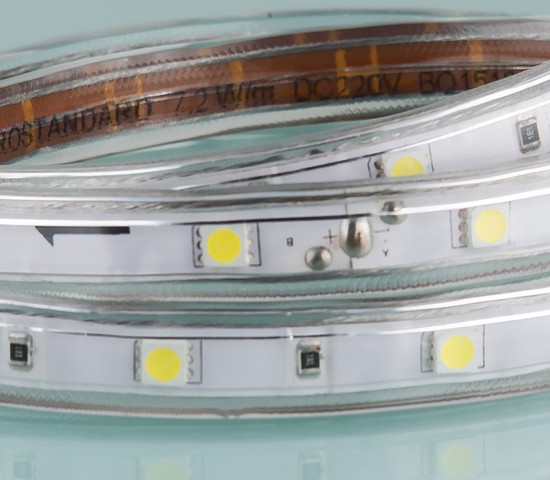 Лента светодиодная 220V 14,4W 60Led 5050 IP65 6500K холодный белый, 50 м (LSTR003 220V 14,4W IP65)