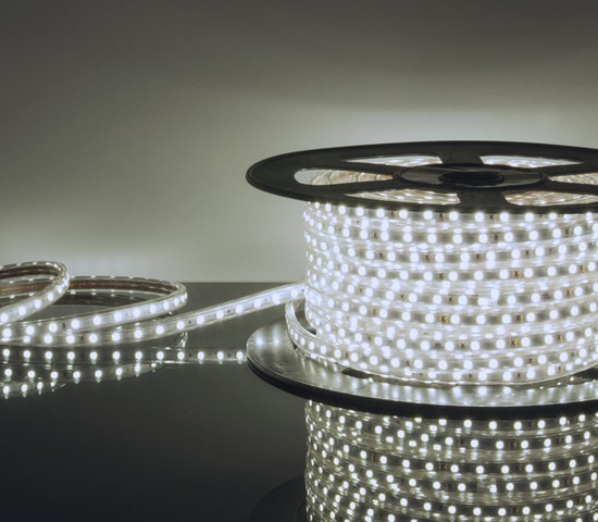 Лента светодиодная 220V 14,4W 60Led 5050 IP65 6500K холодный белый, 50 м (LSTR003 220V 14,4W IP65)