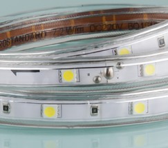 Лента светодиодная 220V 14,4W 60Led 5050 IP65 6500K холодный белый, 50 м (LSTR003 220V 14,4W IP65)