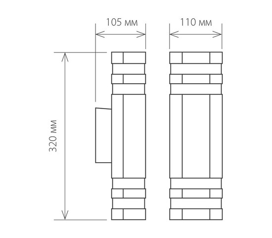 Универсальный уличный светильник 1443 TECHNO черный
