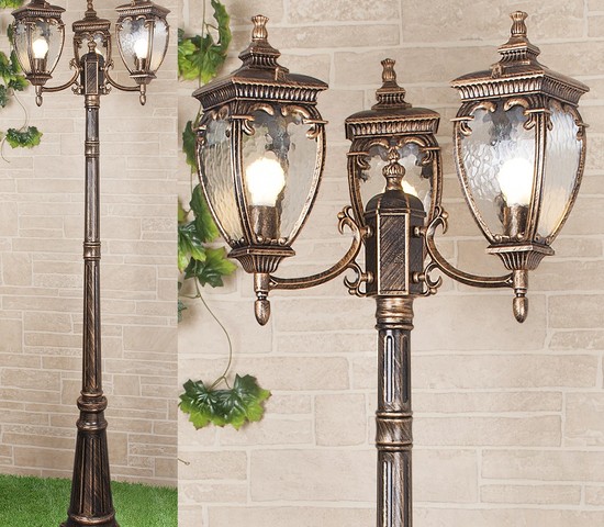 Универсальный уличный светильник Andromeda F/3 (GLYF-8024F/3) черное золото