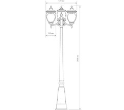 Универсальный уличный светильник Andromeda F/3 (GLYF-8024F/3) черное золото