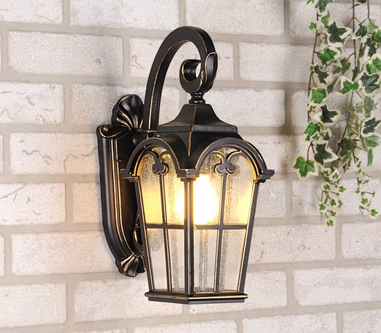 Универсальный уличный светильник Mira D черное золото