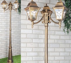 Универсальный уличный светильник Altair F/3 черное золото