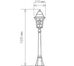 Универсальный уличный светильник Altair F черное золото