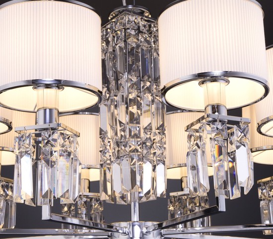 Люстра 10099/8 хром/прозрачный хрусталь Strotskis (новый абажур)