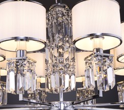 Люстра 10099/8 хром/прозрачный хрусталь Strotskis (новый абажур)